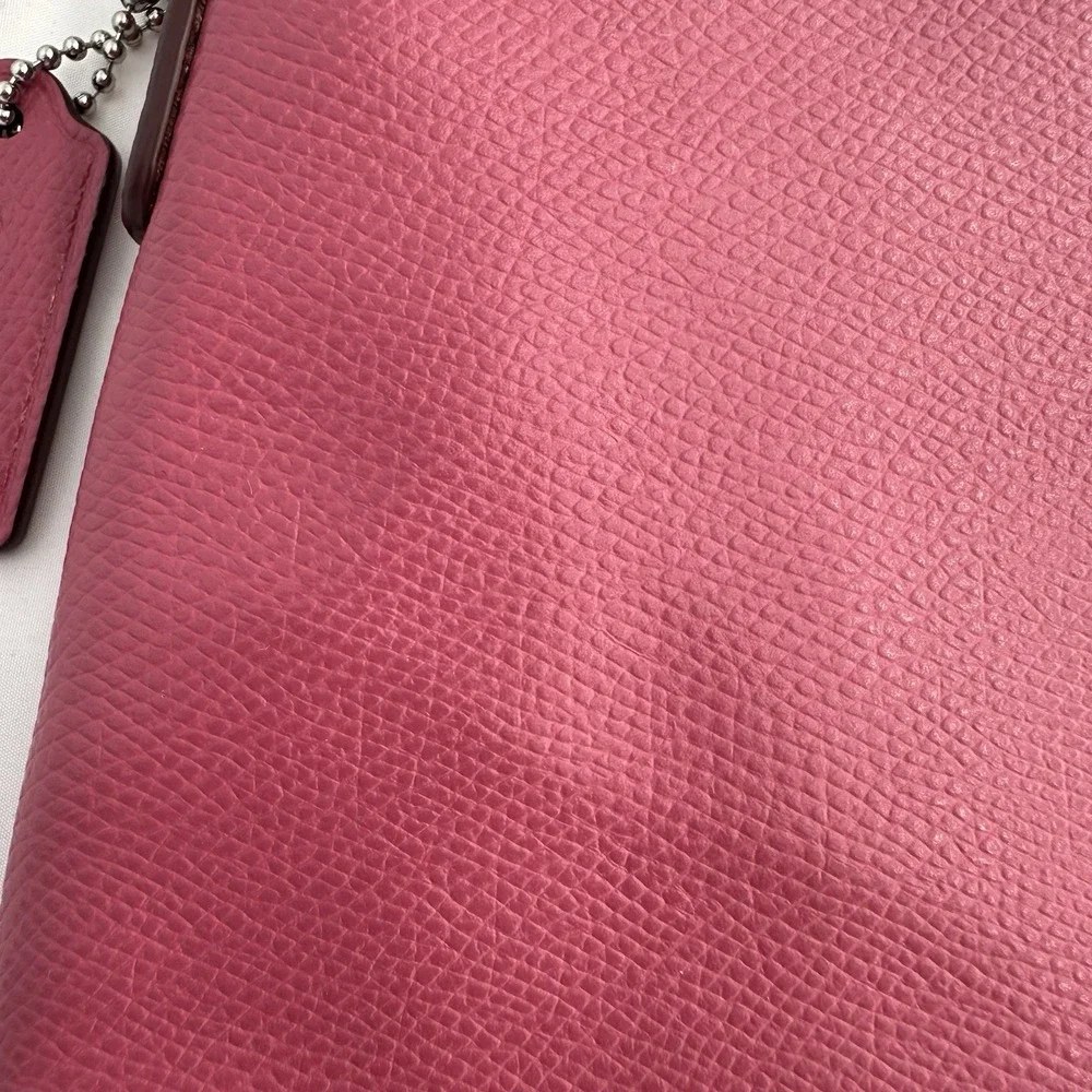 Coach Pink F52881 Crossgrain Leather East West Pop Purse Crossbody Hangtag
